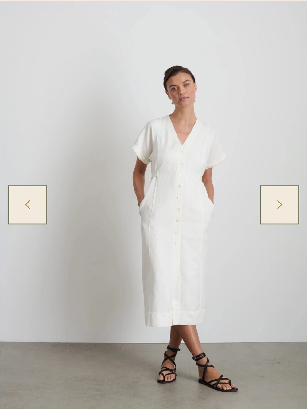 NWT Alex Mill Collette Dress Twill Ecru White XS